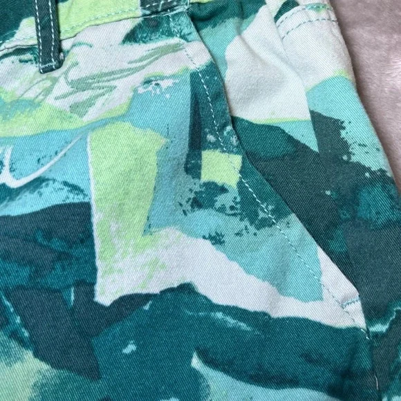 Forever 21 Womens Size Small Cargo Pants Teal Green Abstract Wide Leg Y2K - Picture 16 of 16